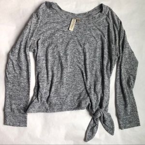 Side tie lightweight sweatshirt